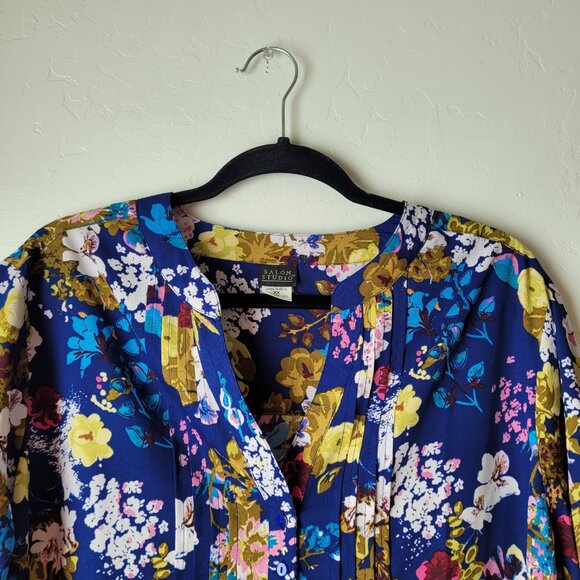 Salon Studio Plus Size Floral Boho Polyester Blouse - Picture 5 of 6